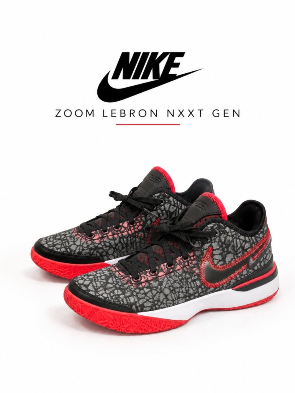 Nike Zoom LeBron NXXT Gen Black Red Basketball Shoes DR8784-001 Mens 10